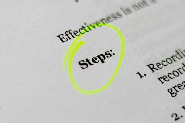 Picture of adocument with the word step circled in yellow